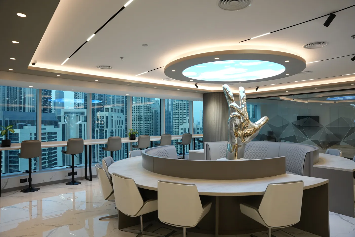 The reception lounge at Jetset